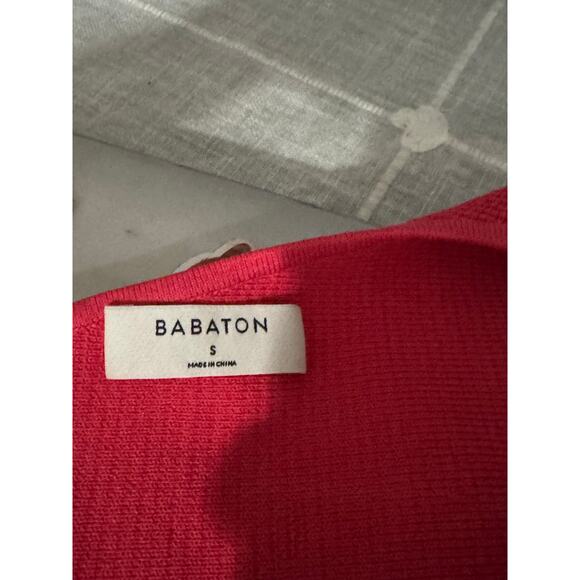 NWOT Babaton Aritzia Sculpt Knit Ribbed One Shoulder Cropped Tank Pink Small - Picture 9 of 9